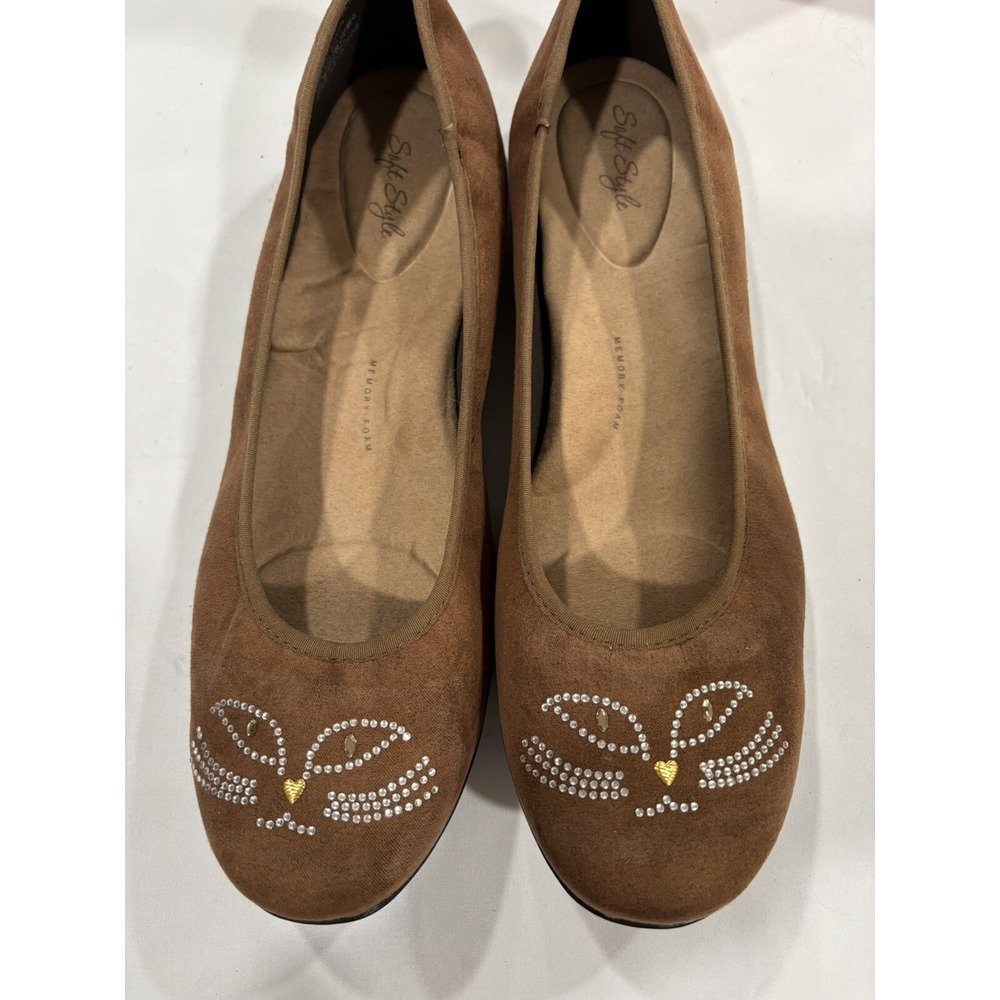 Soft Style KittyCat Flats Shoes Size 11 M Chocolate Microfiber Memory Foam